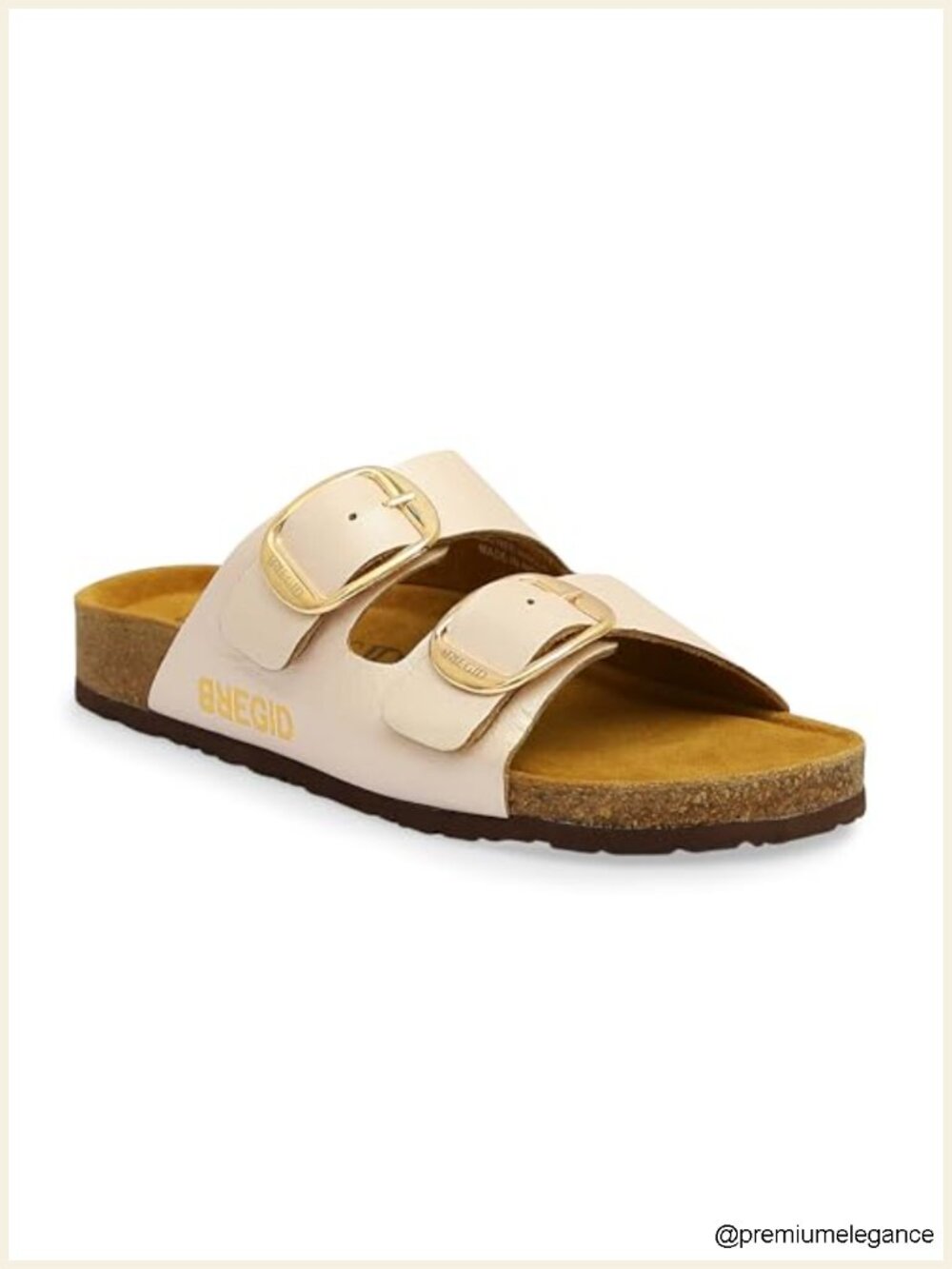 100% Genuine Leather Cork Footbed Womens Sandals Arch Support Slip On Double